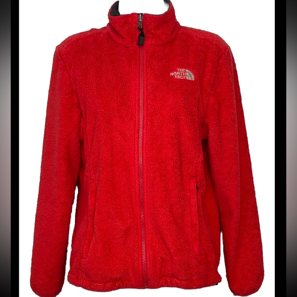 The North Face Red Osito Fuzzy Fleece Full Zip Jacket Women’s Size Medium